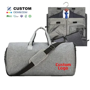 Custom Clothe Bags Weekender Unisex Luggage Sleeve Bags Suit Covers Travel Duffel Garment Bag with Single Shoes Pocket