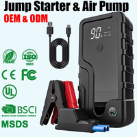 Démarreur de voiture portable 4 en 1 12V, 600A de crête, batterie au lithium 10000mAh, booster avec lampe torche LED, banque d'alimentation, démarrage d'urgence