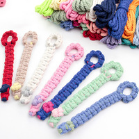 Kit de macramé 2 pièces pliable et portable, organisateur de câbles DIY, support de câble en polyester style mignon, sangle de gestion de câbles de données, tutoriel inclus