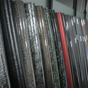 Film adhésif PVC <span class=keywords><strong>auto</strong></span>-adhésif pour voiture, film de protection de carrosserie, rouleaux de 1,52*18M, grain de carbone forgé - Product Image 4