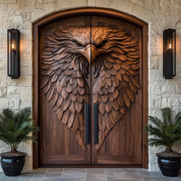 Portes en bois massif sculptées vintage, portes intérieures en bois faites à la main pour la décoration de villas de luxe