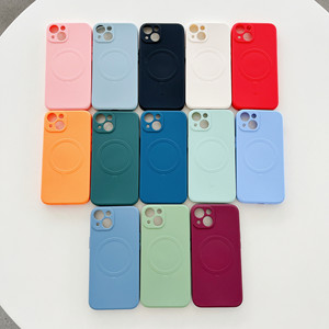 Tpu liquido colorato morbido <span class=keywords><strong>silicone</strong></span> magnetico <span class=keywords><strong>cover</strong></span> mobile custodia per telefono senza fili per <span class=keywords><strong>iPhone</strong></span> 14 pro max 13 <span class=keywords><strong>mini</strong></span> <span class=keywords><strong>12</strong></span> 11 15 plus - Product Image 1