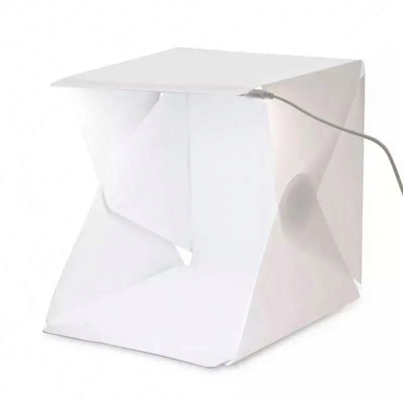 Wholesale Portable Mini 20cm Folding Studio Diffuse Soft Box With 2 LED Lights Black White light room photo studio photography