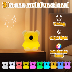 Trẻ em của phòng ngủ ánh sáng ban đêm dễ thương kola thỏ động vật Silicone cảm ứng <span class=keywords><strong>LED</strong></span> đèn cạnh giường ngủ USB sạc hẹn giờ - Product Image 2