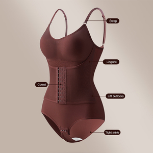 Nouveau Body Sculptant Effet Ventre Plat avec Fermeture Éclair et Ceinture pour Femme – Fajas Amincissantes et Corset Minceur - Product Image 3
