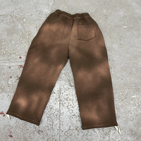 Celana Sweatpants Pria Model Baggy Wide Leg Bahan Fleece Katun Tebal dengan Tali Serut dan Pinggang Elastis