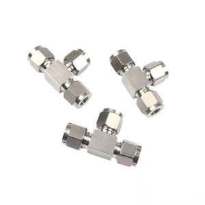 स्टेनलेस स्टील 304 डबल फर्रूल संपीड़न फिटिंग 1/8 'टी पाइप एडाप्टर 3 तरह कनेक्टर चिकनी सतह उपचार - Product Image 4