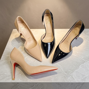 รองเท้าส้นสูง PVC สีดำแบบใหม่ สไตล์เซ็กซี่สำหรับกลางคืน ส้นเข็มแบบมืออาชีพ สายรัดข้อเท้า หัวแหลม เหมาะสำหรับทำงานและงานทางการ แฟชั่นทันสมัย - Product Image 3