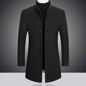 Vente chaude de laine automne et manteau d'hiver long pour hommes <span class=keywords><strong>Trench</strong></span> épaissi - Product Image 2