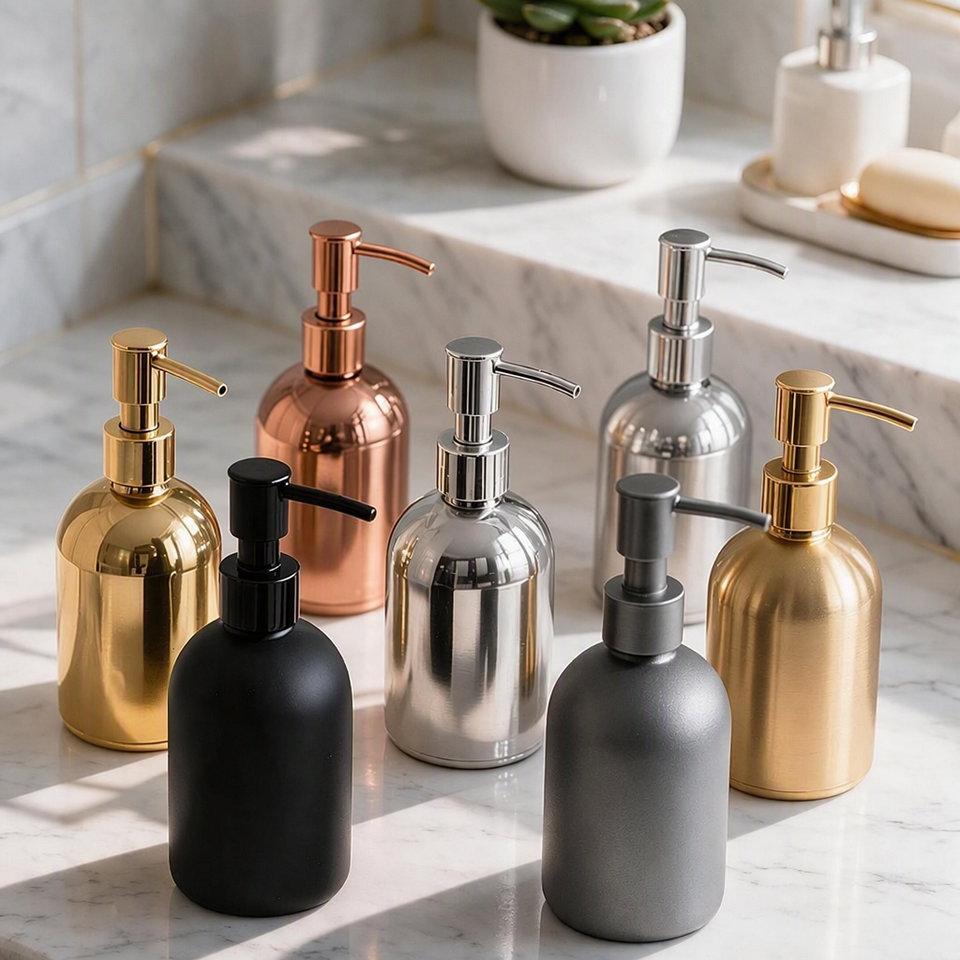 Sample Clock Hand 304 Stainless Steel Nordic Style Push-Type Hand Soap Dispenser Luxury ...