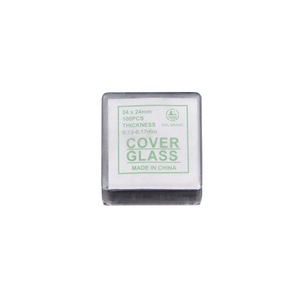 Chengbao Cover Glass 24x24mm 100Pcs Thickness 0.13-0.17mm Made In China <b>Microscope</b> Slides - Product Image 1
