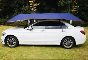 Folded Anti-UV Car Tent Semi-Automatic Car Umbrella Cover Portable Movable Carport Sun-Proof Car Cover