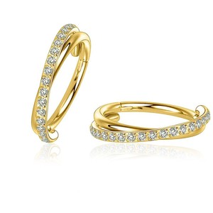 Stainless Steel Zircon <b>Nose</b> <b>Hoop</b> <b>Ring</b> Channel Setting Round Geometric Party Jewelry - Product Image 5