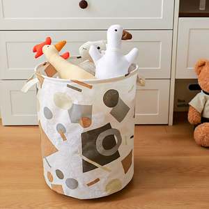 Panier à linge en coton de grande capacité, pliable, imperméable, organisateur, seau pour la maison, l'hôtel, le rangement des jouets, prix d'usine - Product Image 2