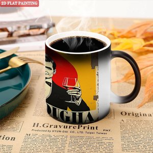 Taza mágica de cerámica de 11 oz, negra escarchada, que cambia de color, para café, té y uso doméstico. - Product Image 5