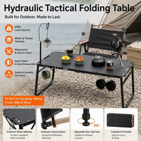 Table pliante tactique hydraulique d'extérieur - Meubles de camping multifonctionnels légers pour l'extérieur