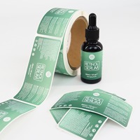 Étiquettes autocollantes personnalisées en rouleau pour flacon compte-gouttes de sérum au rétinol, imperméables, synthétiques, pour marque privée cosmétique