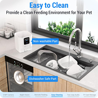 Distributeur automatique de nourriture pour chat et chien avec caméra de vision nocturne, grande capacité de stockage de 7 L, construction en acier inoxydable et plastique, facile à nettoyer