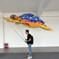 Grande mascotte gonflable tortue ambulante avec souffleur et sac à dos, accessoire de performance gonflable pour défilé de carnaval sur le thème de l'océan