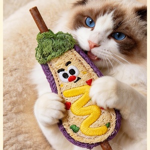 Jouet interactif pour chat en luffa naturelle, résistant aux morsures, pour le nettoyage des dents et le divertissement autonome contre l'ennui - Product Image 4