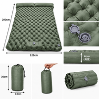 Matelas de camping gonflable double portable, imperméable et ultraléger pour l'extérieur (commande minimale)