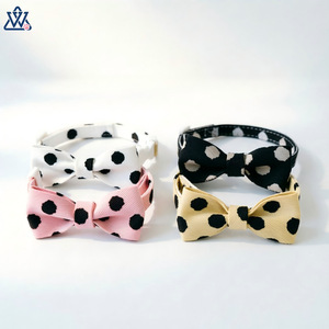 Collier pour chat avec nœud papillon réglable pour chaton et chat adulte, accessoire de mode pour animaux de compagnie, petite taille, motif à pois noir, blanc, rose, jaune - Product Image 4