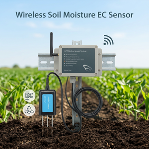 Capteur d'humidité du sol sans fil, capteur EC, capteurs de conductivité électrique en ligne, capteurs IoT avec sonde en acier inoxydable pour l'agriculture - Product Image 1