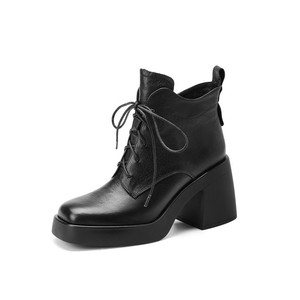 Zapato Artesanal de Una Sola Pieza con Hebilla Grande, Estilo Retro, Tacón Redondo, Cuero Genuino, Suela Suave, Impermeable y Antideslizante - Product Image 1