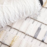 White Loop Chain Fancy Yarn Polyester Chain Stitch Yarn for Knitting Weaving