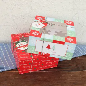 Hot Selling Recyclebaar Party Rood Groen Bakken Cupcake Verpakking Kerst Papier Doos