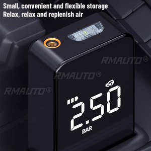 Pompe à air électrique portable sans fil 12V 140PSI 6000mAh pour pneus de voiture, gonfleur numérique de pneus avec mesure de pression / lumière d'urgence - Product Image 4