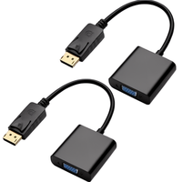 Vergulde (DP) naar VGA-adapter mannelijk naar vrouwelijk voor computer, desktop, laptop, pc, monitor, projector, HDTV