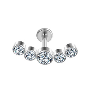 Orecchini in Titanio Trendy 2025 con 5 Zirconi, Gioielli per Piercing Cartilagine e Orecchie per Uomini e Donne - Product Image 1