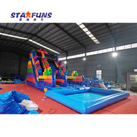 Nouveau design toboggan gonflable commercial personnalisé Blocs de construction gonflables Toboggan pour enfants Jeu de piscine gonflable à louer