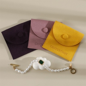 Pochette à bijoux en microfibre verte PUPPYSEW, sac à bijoux personnalisé, pochette pour bracelet, collier avec logo - Product Image 1