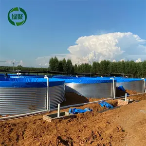 Tanque de peixes biofloc galvanizado, tanques de 41000 litros de diâmetro 6m x altura 1.45m, grande circular, aquacultura fazenda