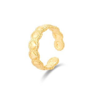 Bague d'amour de conception ouverte de mode <span class=keywords><strong>simple</strong></span> bague d'amour en acier inoxydable pour femme plaquée or sans décoloration bague en forme de coeur d'amour pour les femmes - Product Image 4