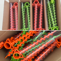 Lot de 4 ancres de parasol de plage, piquets de sol robustes en plastique, vis de fixation pour tente, goujons de camping