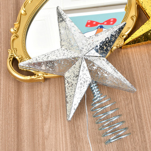 Décoration de sommet d'arbre en forme d'étoile à cinq branches lumineuse de haute qualité, faite à la main, en PVC, avec éclairage LED clignotant, boîte à lumière en forme d'étoile, ornements pour arbre de Noël - Product Image 5