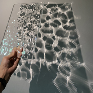 Lastra Acrilica con Effetto Acqua a Onde Medie Monolaterale Spessore 10MM-50MM / PMMA con Motivo Acqua Irregolare Trasparente su Entrambi i Lati - Product Image 1