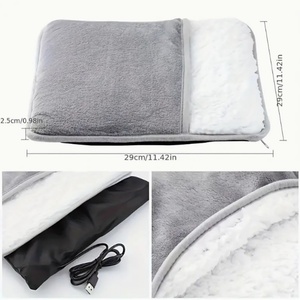 เครื่องทำความร้อนไฟฟ้า อุณหภูมิคงที่ ปลั๊ก USB แผ่นอุ่นเท้าแบบไม่ใช้น้ำ เครื่องอุ่นมือแบบไม่ใช้น้ำ อุ่นหน้าท้องและเอว สีเทาขาว - Product Image 4