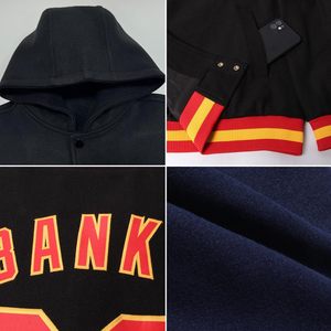 Veste universitaire personnalisée avec capuche, veste bomber de baseball entièrement boutonnée pour homme, vêtements décontractés d'automne - Product Image 4