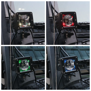 Foco LED Yehsong para vehículos Jeep, 3x3 pulgadas, 20W, luces antiniebla todoterreno tipo cubo con control remoto y retroiluminación RGB - Product Image 5