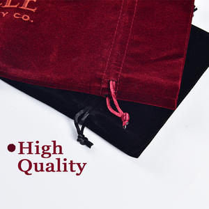 Venta al por mayor bordado regalo joyería bolsas personales hechas embalaje tamaño polvo tela logotipo personalizado caramelo cordón vino bolsas de terciopelo - Product Image 5