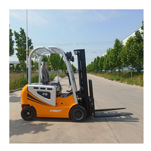 Carretilla elevadora con batería de <span class=keywords><strong>4</strong></span> ruedas, 1,5 toneladas, 2 toneladas, neumáticos sólidos giratorios pequeños, mástil triplex, carretilla elevadora eléctrica, almacén - Product Image 1