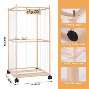 منظم لعبة قطيفة ، حديقة حيوان محشوة بصدر كبير من الخشب ، حيوان محشو كبير جدًا من الخشب - Product Image 4