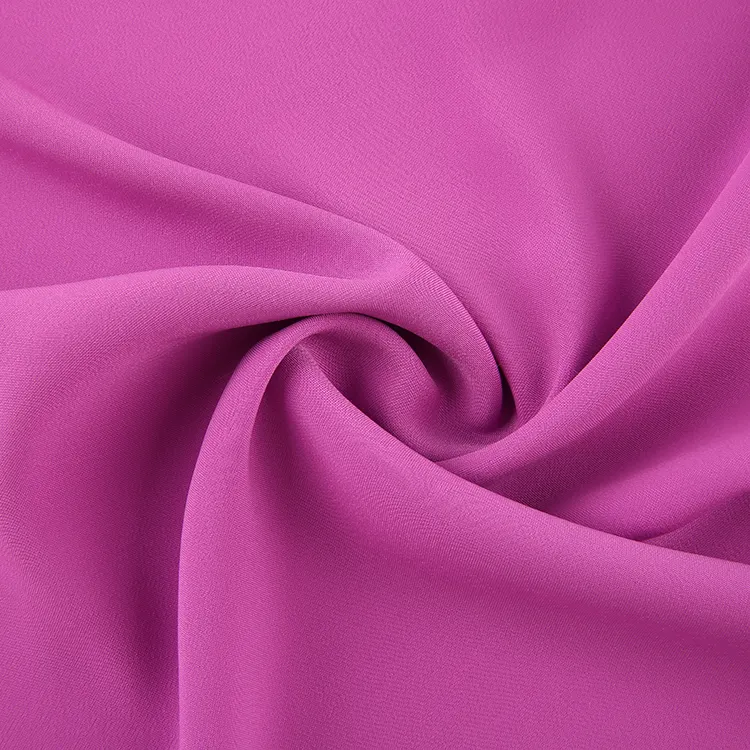 Imitation acetate satin weft elastic Plain Dyed Breathable 100%Polyester Fabric for clothing