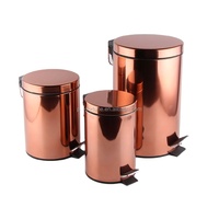 Poubelle en acier inoxydable 3L 5L 7L 8L 12L 20L 30L pour chambre d'hôtel couleur or Poubelle en papier or rose