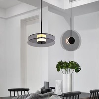 Lustre en verre simple et moderne pour le salon de la chambre du restaurant-Lampes suspendues élégantes