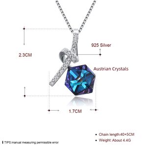 Collier en argent S925 avec pendentif en cristaux de Rhodium autrichien, chaîne et année de naissance pour femmes <span class=keywords><strong>2022</strong></span> - Product Image 4